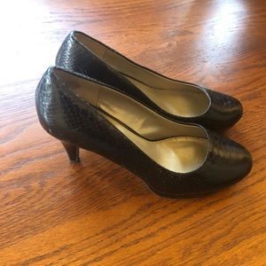 Black Snake-print Heels